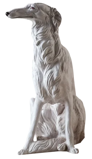 Italian Artist, Sculpture of a Borzoi Hound, 1970s, White-Painted Terracotta