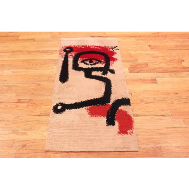 Vintage Scandinavian Inspired by Paul Klee’s “Little Drummer Boy” Tapestry Rug, Origin: Scandinavia, Circa: Mid Century