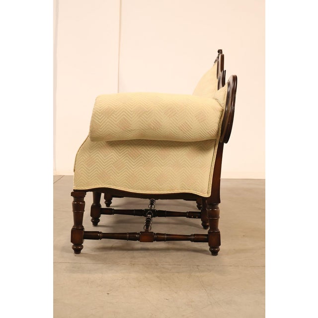 Antique Italian Rococo Carved Walnut Frame Long Sofa For Sale - Image 15 of 18
