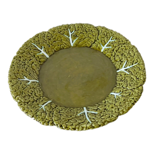 1970s Bordallo Pinheiro Portugal Majolica Cabbage Platter