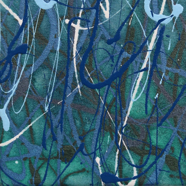 Low Tide 1 - Abstract Expressionist Textural Blue Water Landscape Painting Original Artwork by Marc Raphael For Sale - Image 4 of 9