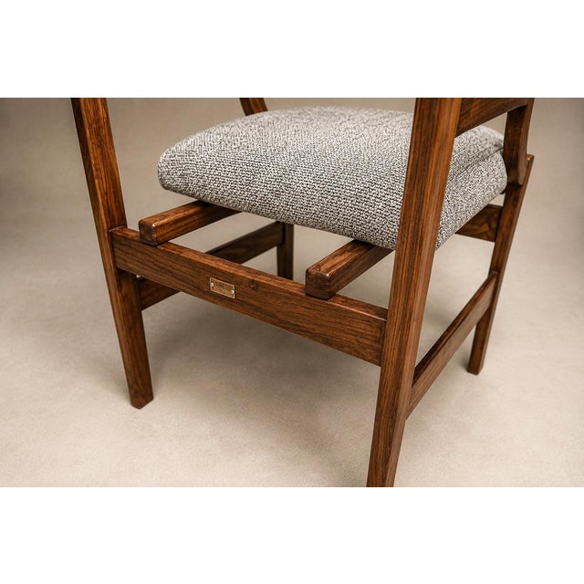 Brown Brazilian Modern Pair of Armchairs in Caviúna Wood & Performance Boucle, Brazil, 1960s - Lot 103B For Sale - Image 8 of 18