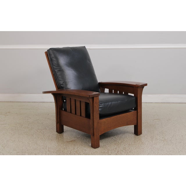 Age: c2016 Details: #32 Finish Arts & Crafts Style Dark Blue Leather High Quality Construction Offered @ Fraction of...