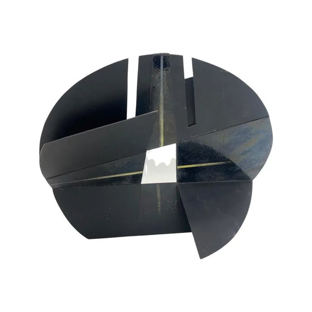 Abstract Enamel and Metal Disk Sculpture by Magels Landette For Sale In Miami - Image 6 of 13