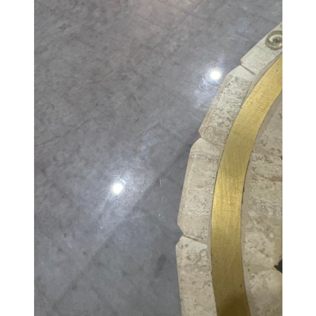 Postmodern Postmod Italian Marble & Brass Glass Coffee Table For Sale - Image 3 of 10