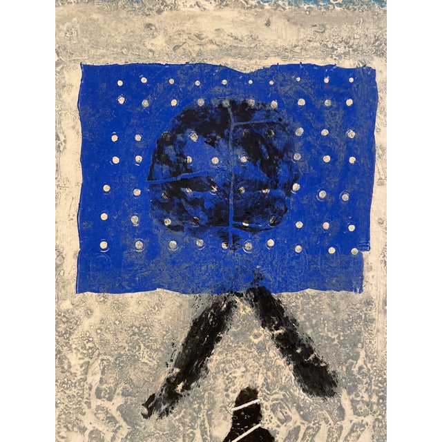 Modern 1980 James Coignard Otage Et Bleu Carborundum Etching With Collage For Sale - Image 3 of 10