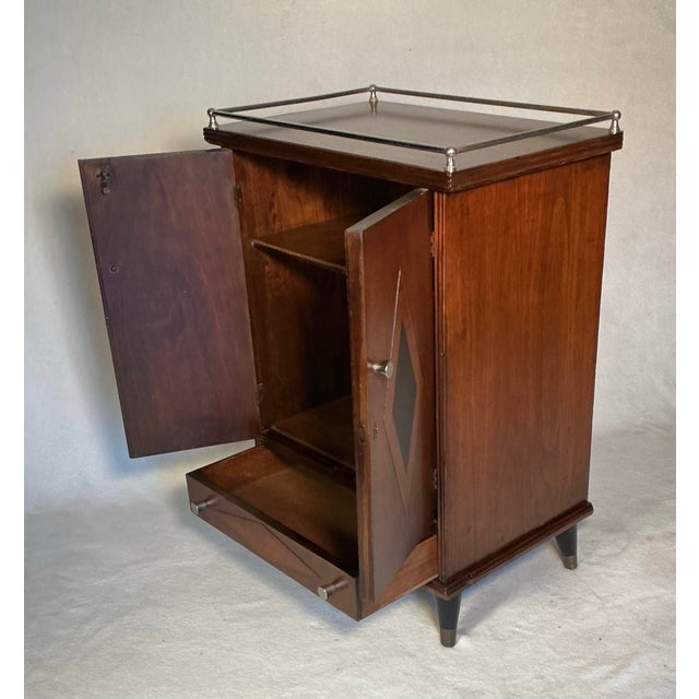 1950s Mid-Century Modern Wooden Cabinet Art Deco Elements, Circa 50s 60s For Sale - Image 5 of 12