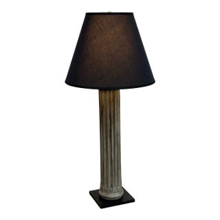 Restoration Hardware 19th Century Zinc Column Table Lamp For Sale