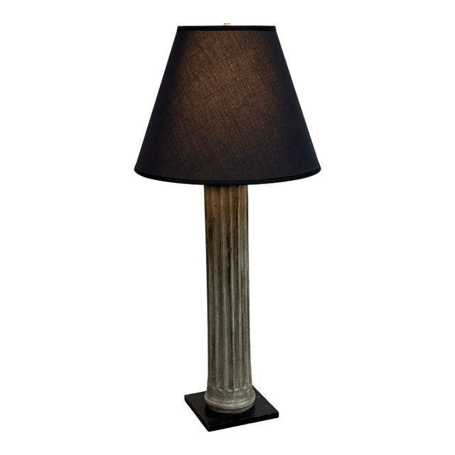 Restoration Hardware 19th Century Zinc Column Table Lamp For Sale