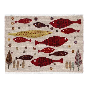 Pasargad DC Fine Hand Knotted Persian Gabbeh Fish Design Rug