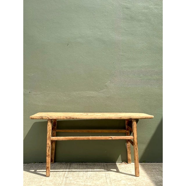 Vintage Rustic Wood Console Table For Sale In West Palm - Image 6 of 12