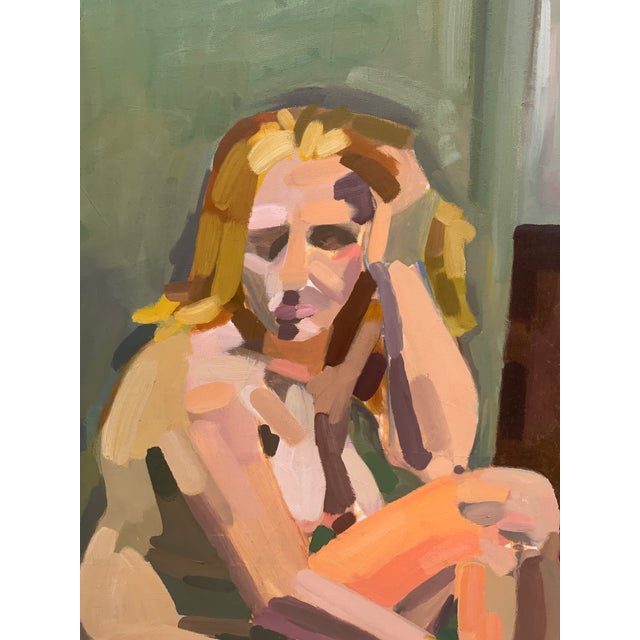 Green 1980s Abstract Female Nude Painting by Kim Drucker Stockwell For Sale - Image 8 of 8