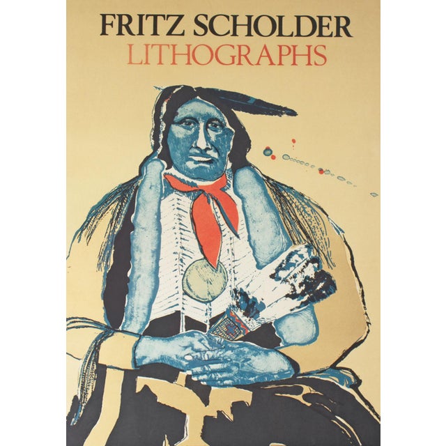 A 1975 New York Graphic Society Poster with image after a work by American artist Fritz Scholder (1937-2005). This print...