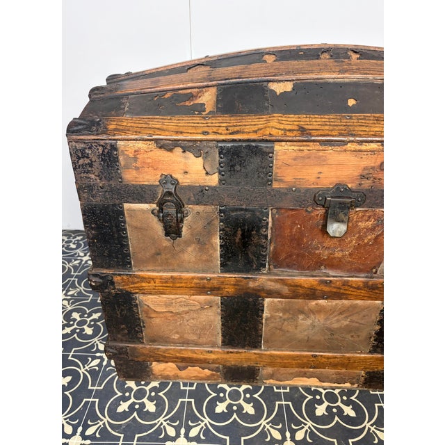Antique Victorian Dome Trunk, 1800s For Sale - Image 6 of 16