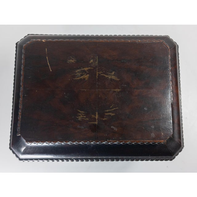 19th Century English Regency Sarcophagus Form Tea Caddy Box With Mahogany Veneer For Sale - Image 10 of 18
