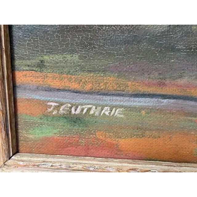 Small Southwestern Oil on Board of Mountains Signed J Guthrie For Sale - Image 9 of 12