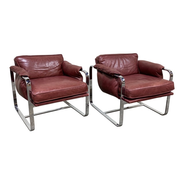 Mid Century Chrome Leather Club Chairs Chairish Shop for club chairs, vintage french club chairs and many more from old plank road at affordable prices.