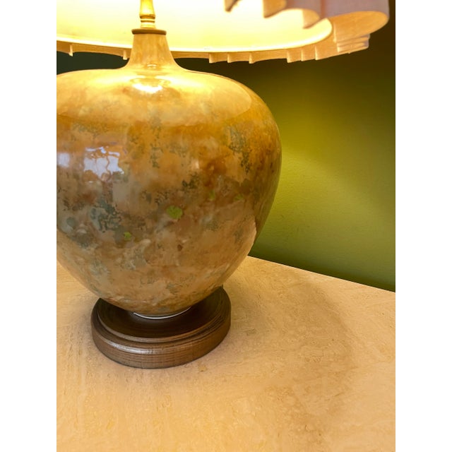 Transitional Studio Ceramic Table Lamp With Mottled Glaze For Sale - Image 3 of 8