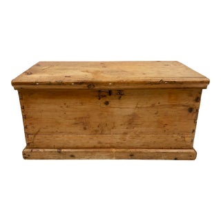 Antique Pine Trunk With Original Hardware For Sale