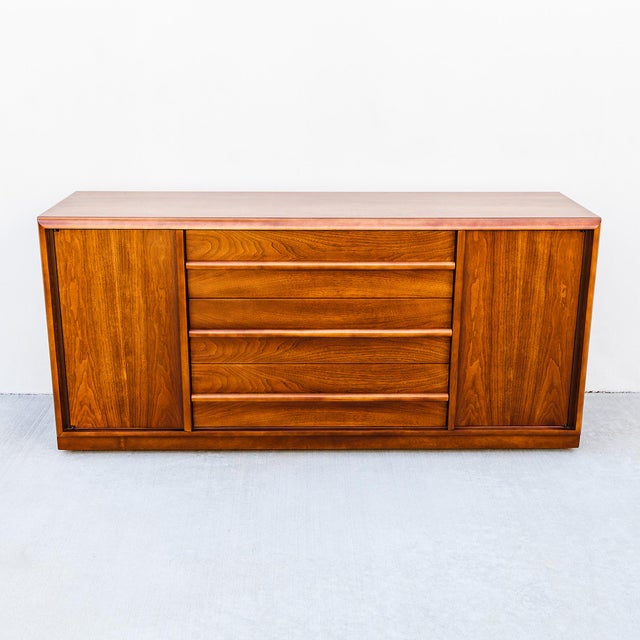 Restored Mid Century Modern Walnut Sideboard by Robsjohn-Gibbings for Widdicomb For Sale - Image 16 of 16
