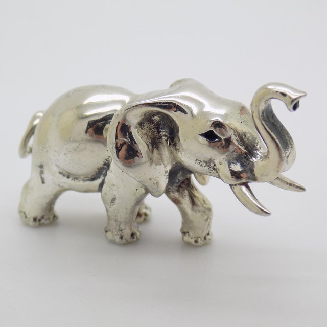 Vintage Italian Handmade Silver Elephant Figurine, 1980s For Sale - Image 4 of 12