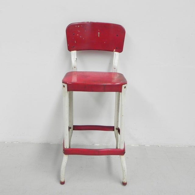 Industrial Cosco Steel Bar Stool, 1950s For Sale - Image 10 of 18