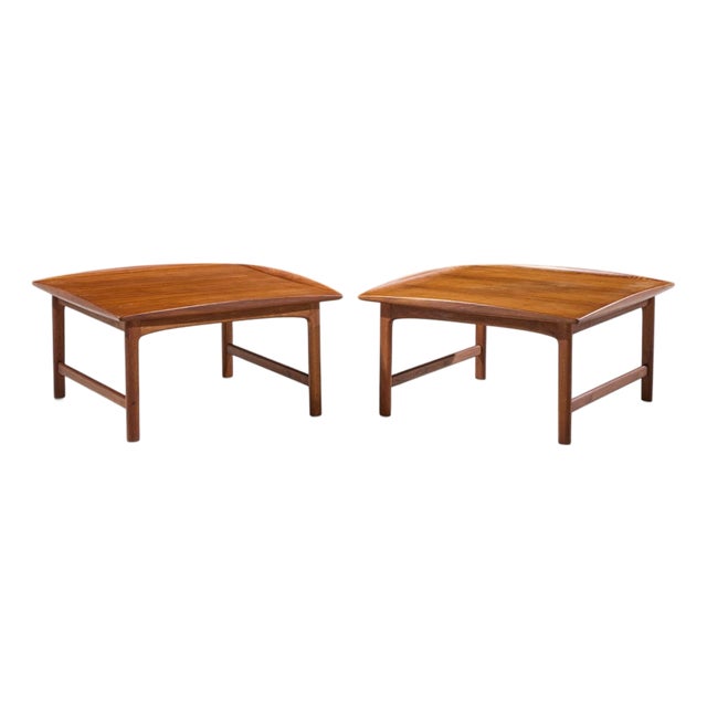 Folke Ohlsson for Dux Mid Century Swedish Teak Side End Tables - Pair For Sale