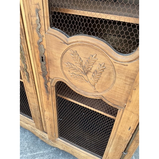 Vintage Gusto Distressed Wire Front Linen Press For Sale - Image 9 of 12
