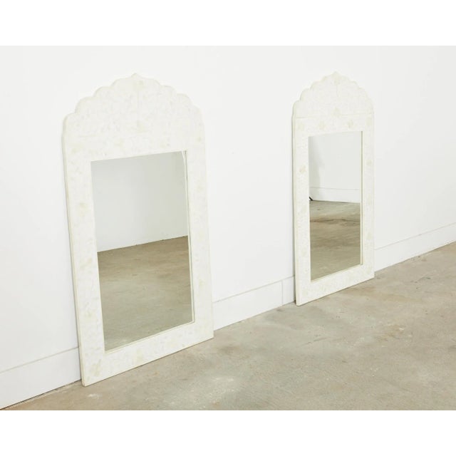 Pair of Syrian Moorish Style Bone Inlay Mosaic Wall Mirrors For Sale In Sacramento - Image 6 of 13