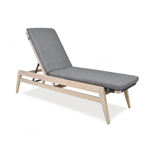 Contemporary Bellevue Outdoor Teak Chaise For Sale - Image 3 of 3