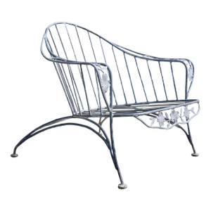 Wrought Iron Faux Bois Garden Chair in Dogwood Form, 1960s