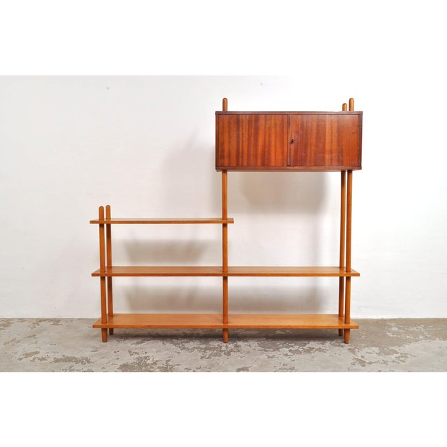 Mid-Century Modern Vintage Room Divider in Beech, Oak and Mahogany, 1950s For Sale - Image 3 of 13