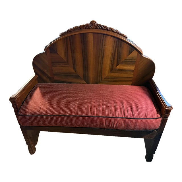 Charming Vintage Art Deco Sunburst Bench For Sale