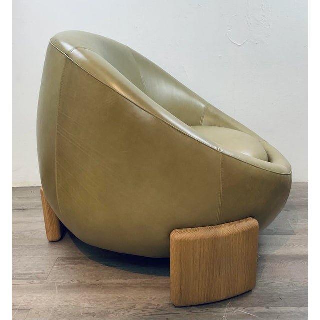 Modern Theodore Alexander Modern Light Bronze Leather Arlo Club Chair For Sale - Image 3 of 6