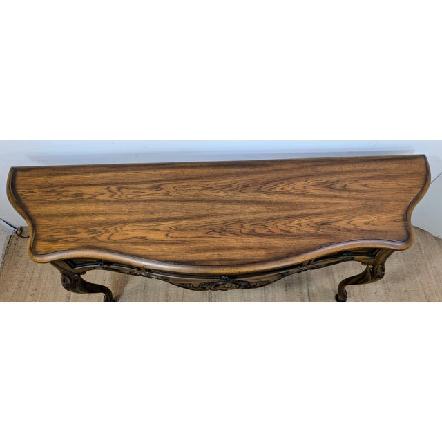 Brown Century French Provincial Console Table For Sale - Image 8 of 12
