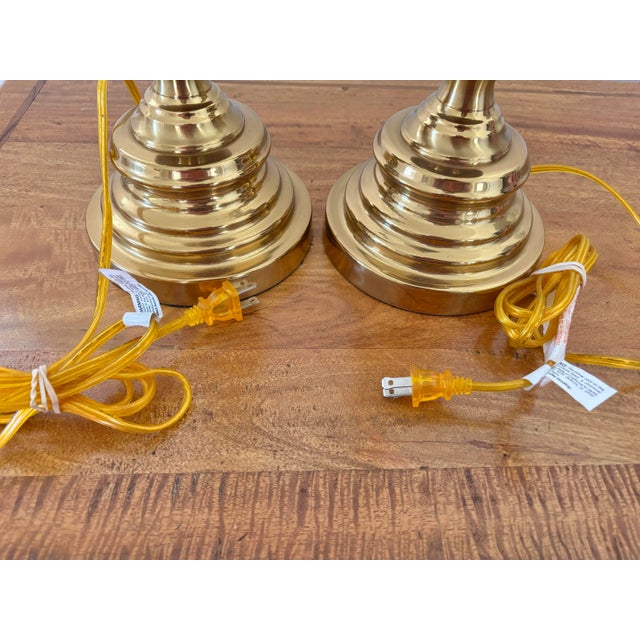 Pair of 1990s Stiffel Brass Regency Style Baluster Table Lamps For Sale - Image 9 of 12