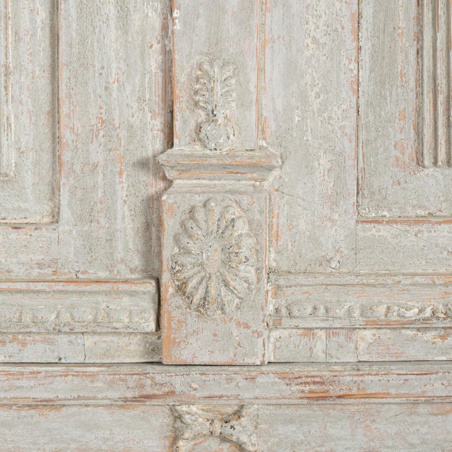 Large 19th Century Swedish Gray Gustavian Pine Corner Cabinet For Sale - Image 11 of 14