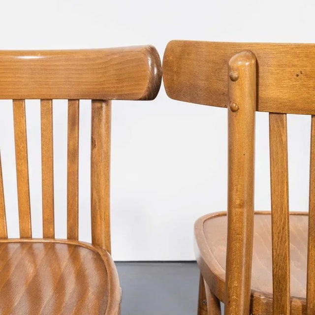 Vintage Honey Beech and Bentwood Dining Chairs, Set of 4 For Sale - Image 6 of 9