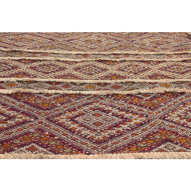 Late 20th Century Vintage Zemmour Moroccan Kilim Rug, 03'08 X 17'00 For Sale - Image 5 of 11