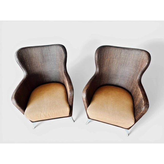 Vintage Rattan Chairs from BBB Bonacina, Italy, 1990s, Set of 2 For Sale - Image 6 of 11