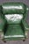 Late 20th Century Hancock & Moore Chippendale-Style Green Leather Wingback Chair & Ottoman For Sale - Image 5 of 17