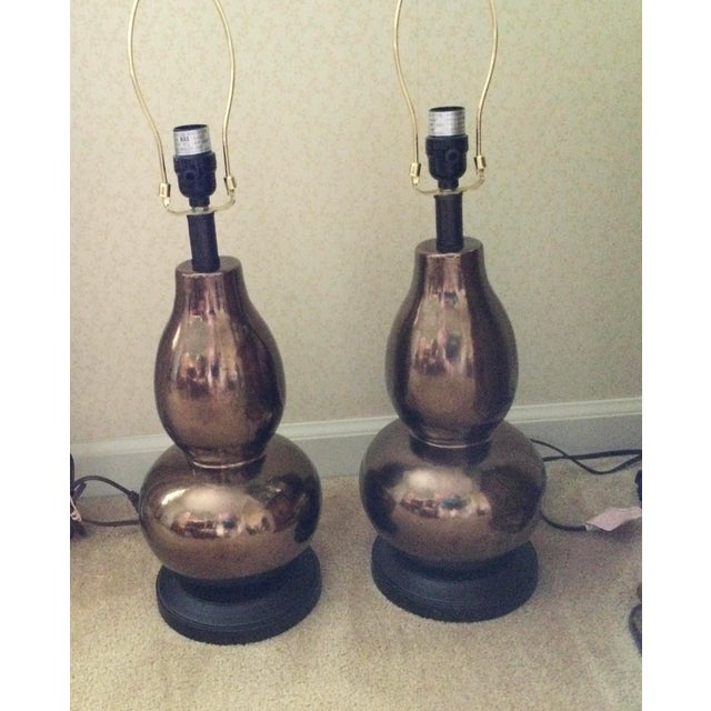 Vintage Christopher Spitzmiller Style Gourd Lamps, Set of Two For Sale - Image 6 of 18