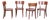Art Deco Czech Chairs in Beech and Walnut from Thonet, 1940s, Set of 4 For Sale