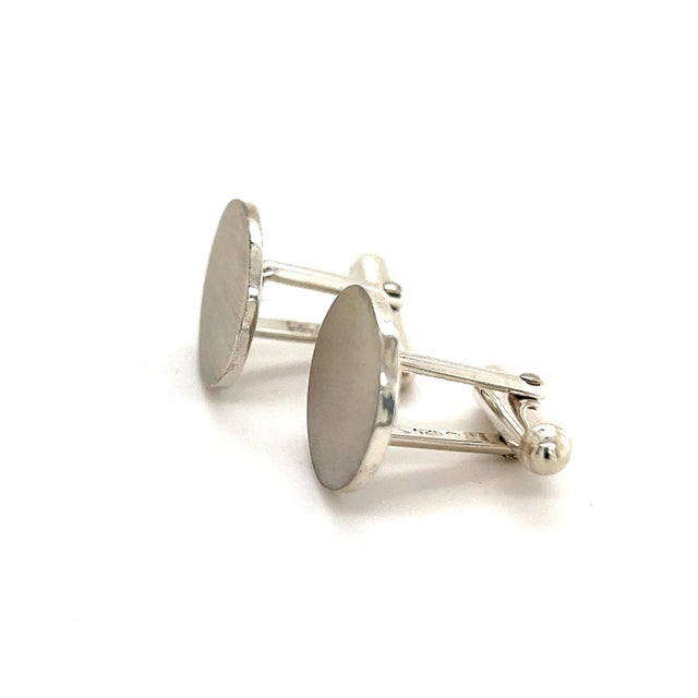 1990s Tiffany & Co Estate Sand Blast Finish Cufflinks Sterling Silver 11.6 Grams - 2 Pieces For Sale - Image 10 of 12