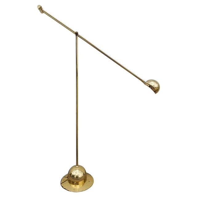 Mid-Century Modern Adjustable Brass Floor Lamp from Fischer, Germany, 1960s For Sale - Image 9 of 9