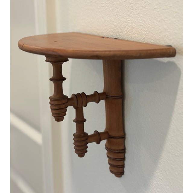 Antique 19th Century French Faux Bamboo Wall Bracket Shelf For Sale - Image 10 of 12