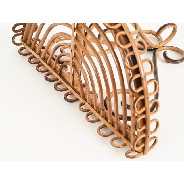 Mid-Century Modern Midcentury Modern Wall Shelf in Curved Rattan and Bamboo by Franco Albini, 1960s For Sale - Image 3 of 15