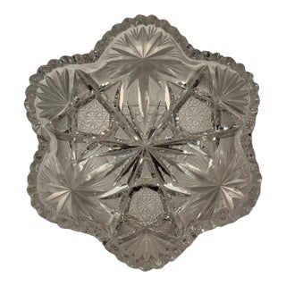 Late 19th Century American Brilliant Period Crystal Candy Dish For Sale
