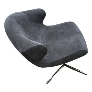 Ligne Rose Alster Alster Chair in Gray Suede For Sale