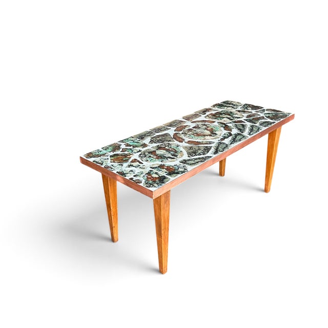 Mid-Century Modern Brecciated Marble Coffee Table With Copper Flat Moulding Frame For Sale - Image 17 of 17